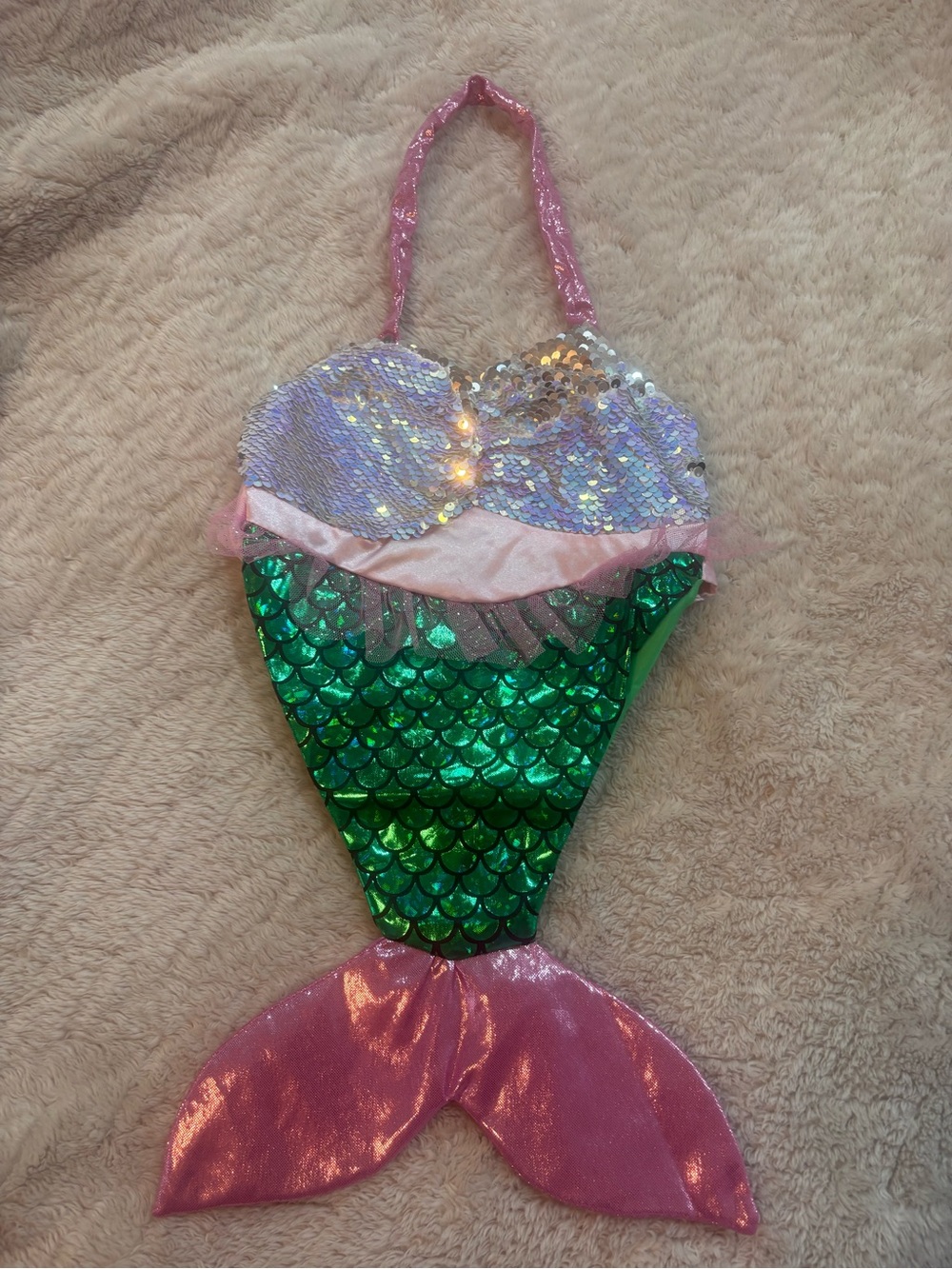 Mermaid Sequin Dog Harness in Pink & Green